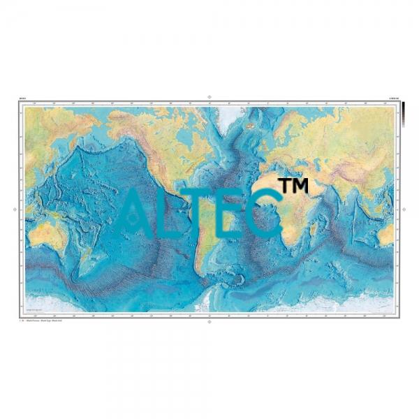 Ocean Floor Raised Relief Map